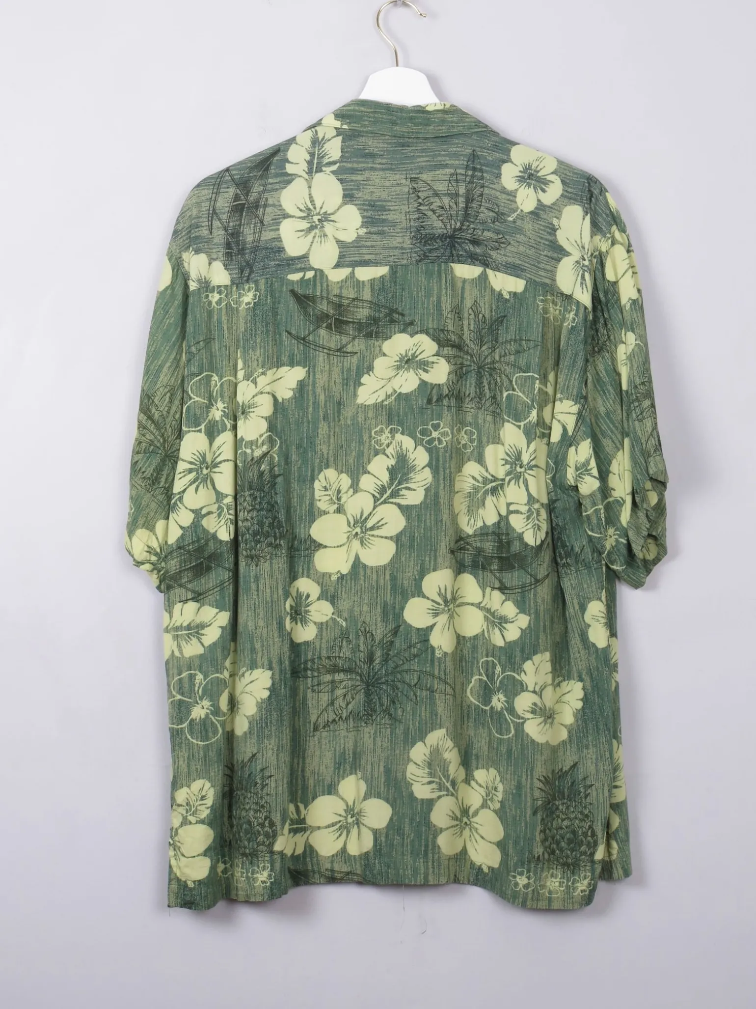 Men's Vintage Green Hawaiian Shirt M