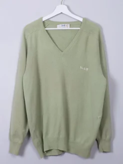 Men's Vintage Green Pringle Jumper L/XL