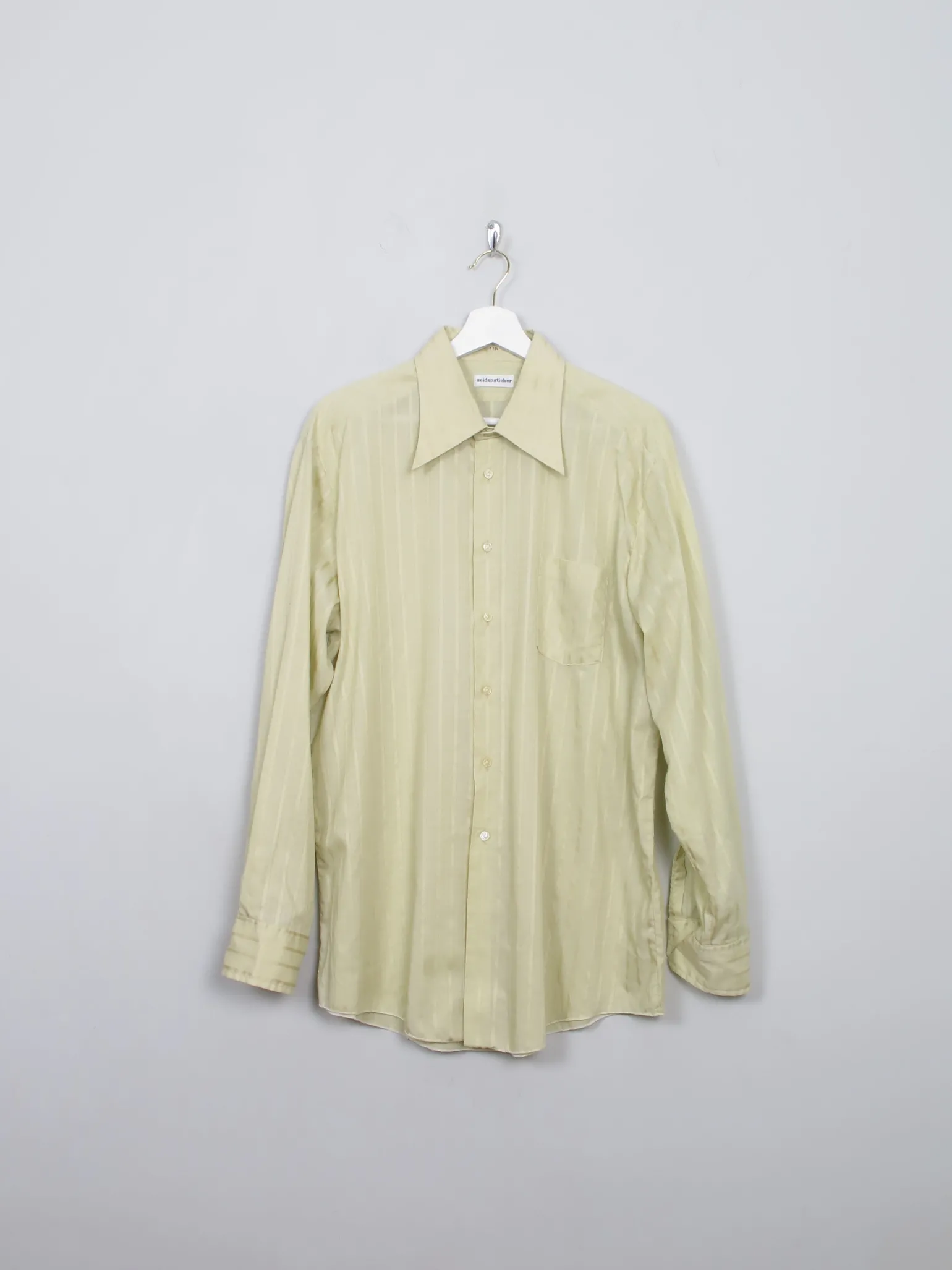 Men's Vintage Green Striped Shirt XL