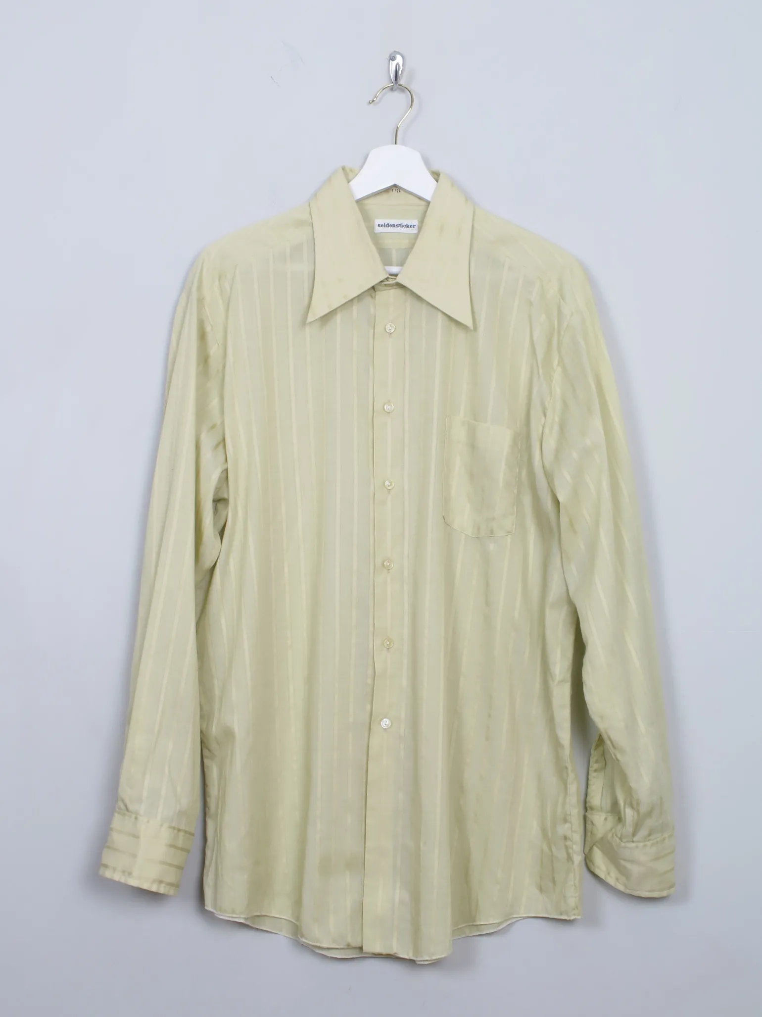 Men's Vintage Green Striped Shirt XL