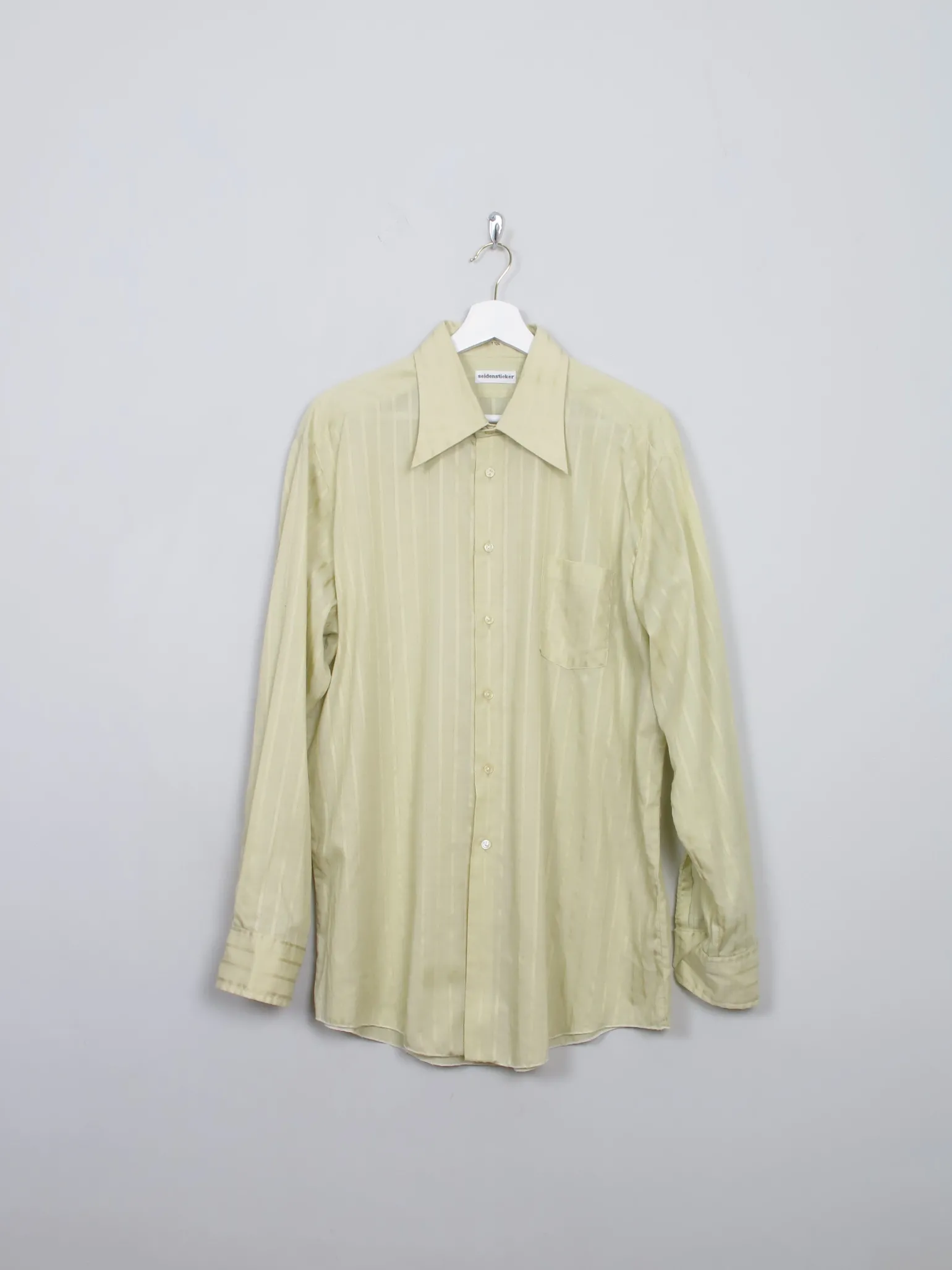 Men's Vintage Green Striped Shirt XL