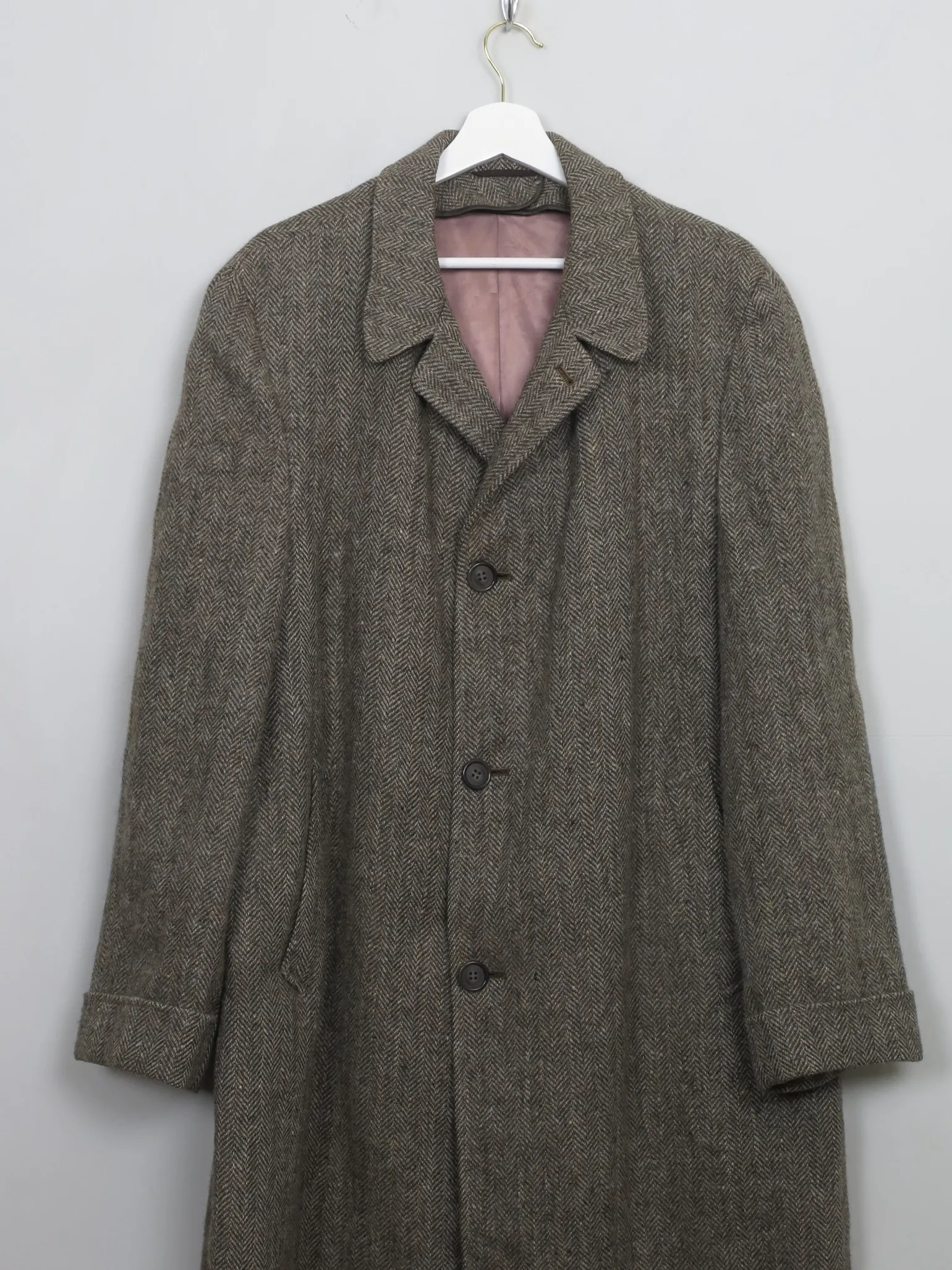 Men's Vintage Green Tweed Coat L