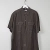 Men's Vintage Green/Black Silk Shirt L