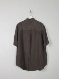 Men's Vintage Green/Black Silk Shirt L