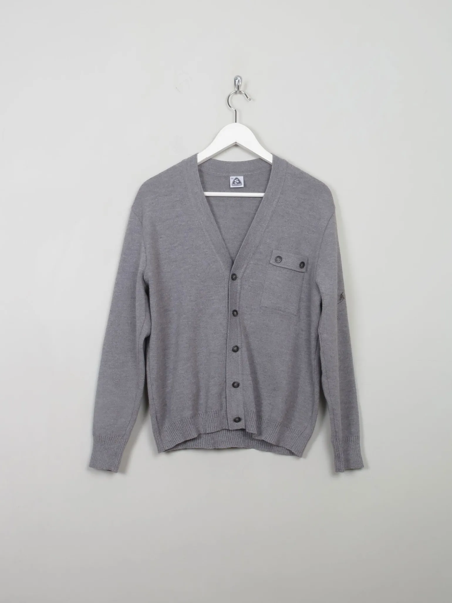 Men's Vintage Grey Wool Cardigan XS/S