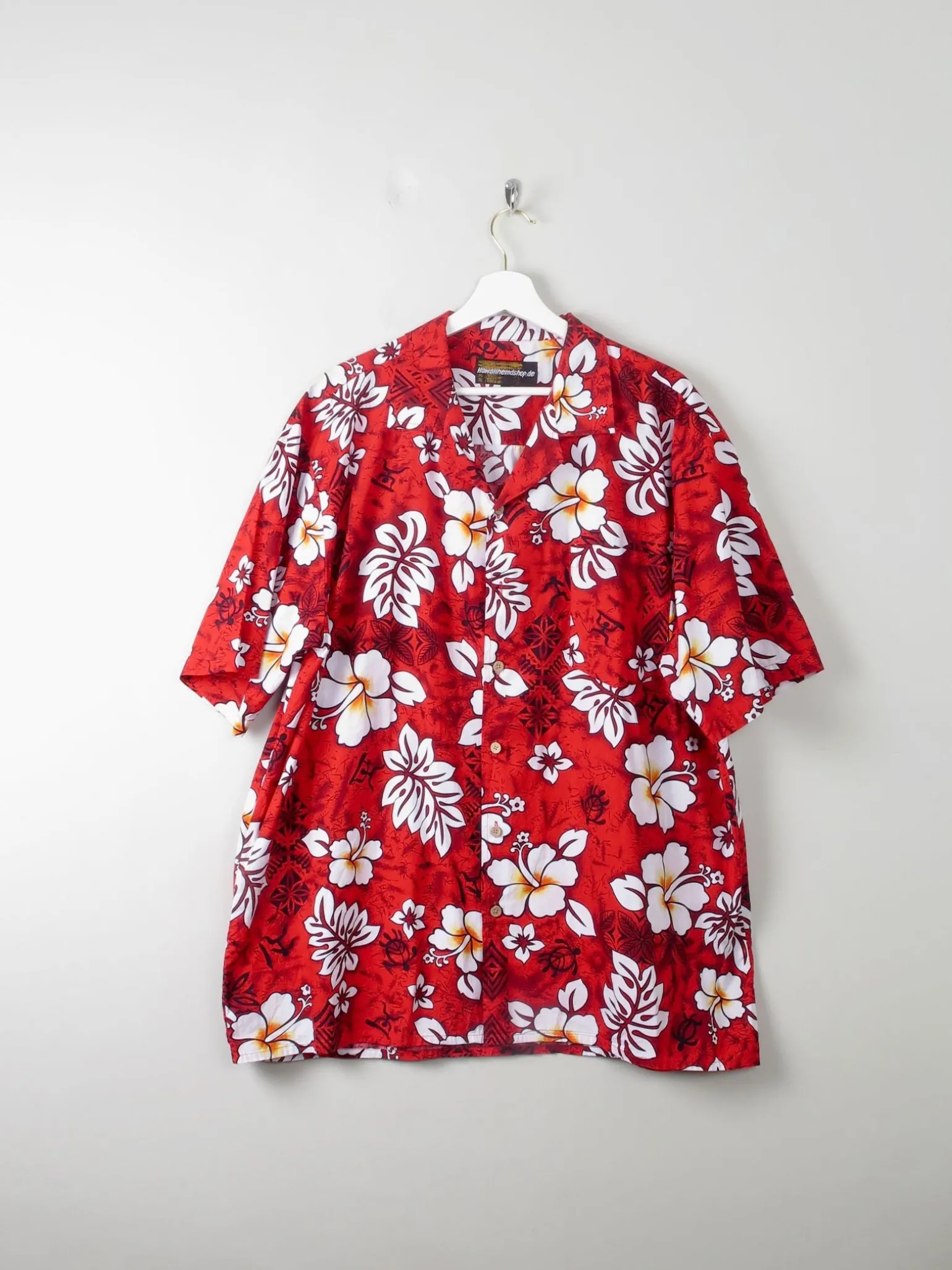 Men's Vintage Hawaiian Shirt Red XL