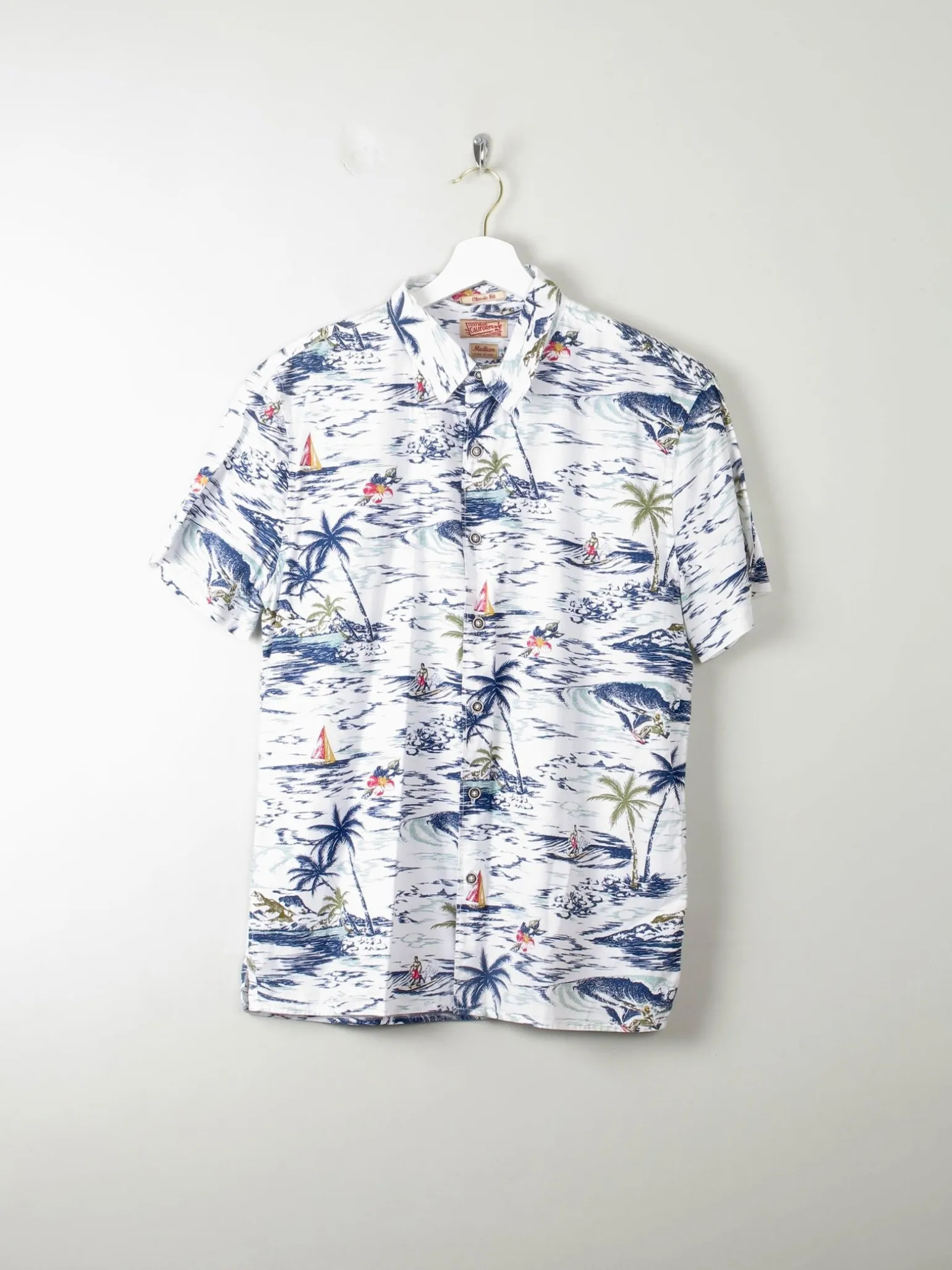 Men's Vintage Hawaiian Shirt Lucky Brand M
