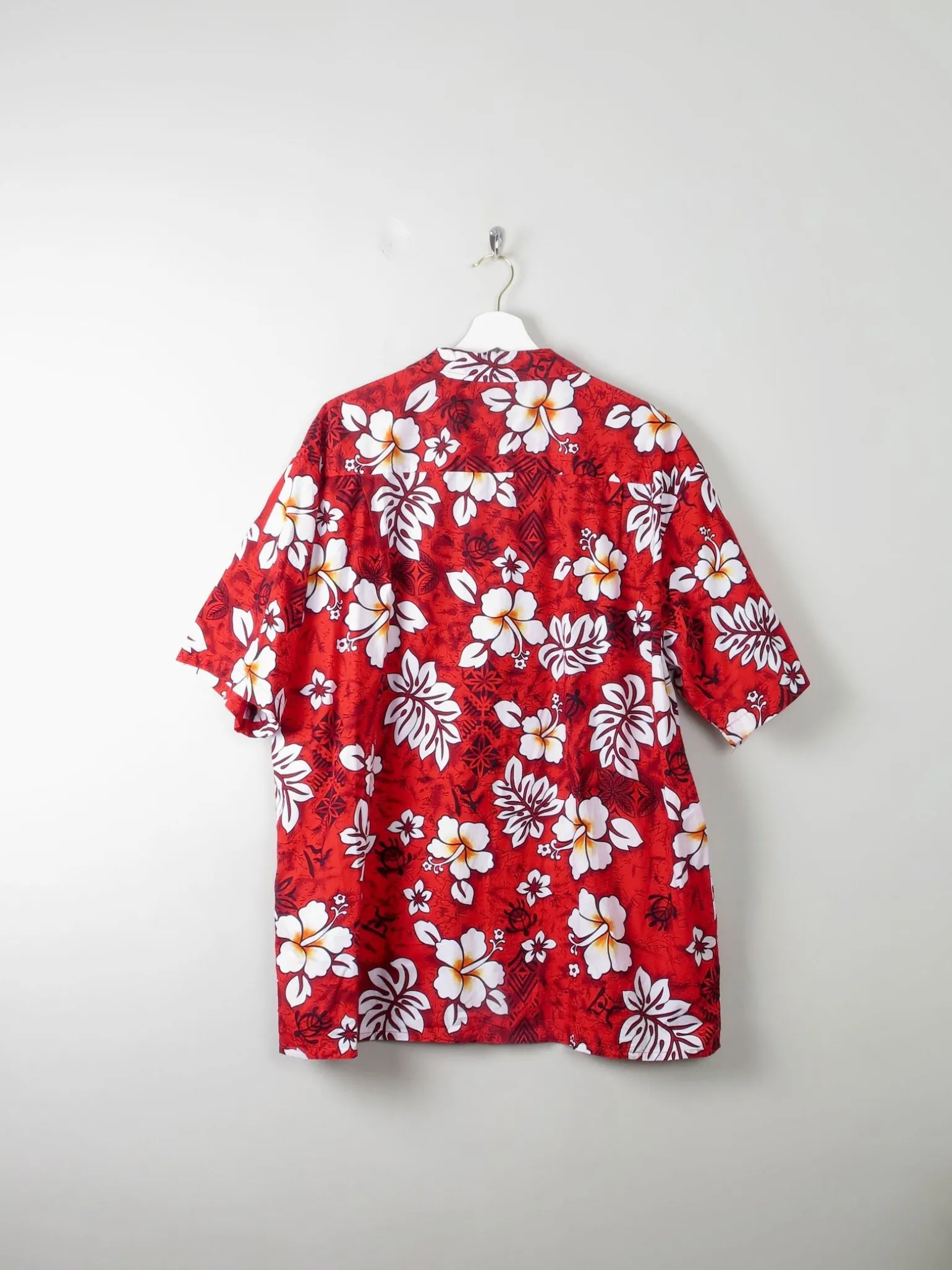 Men's Vintage Hawaiian Shirt Red XL