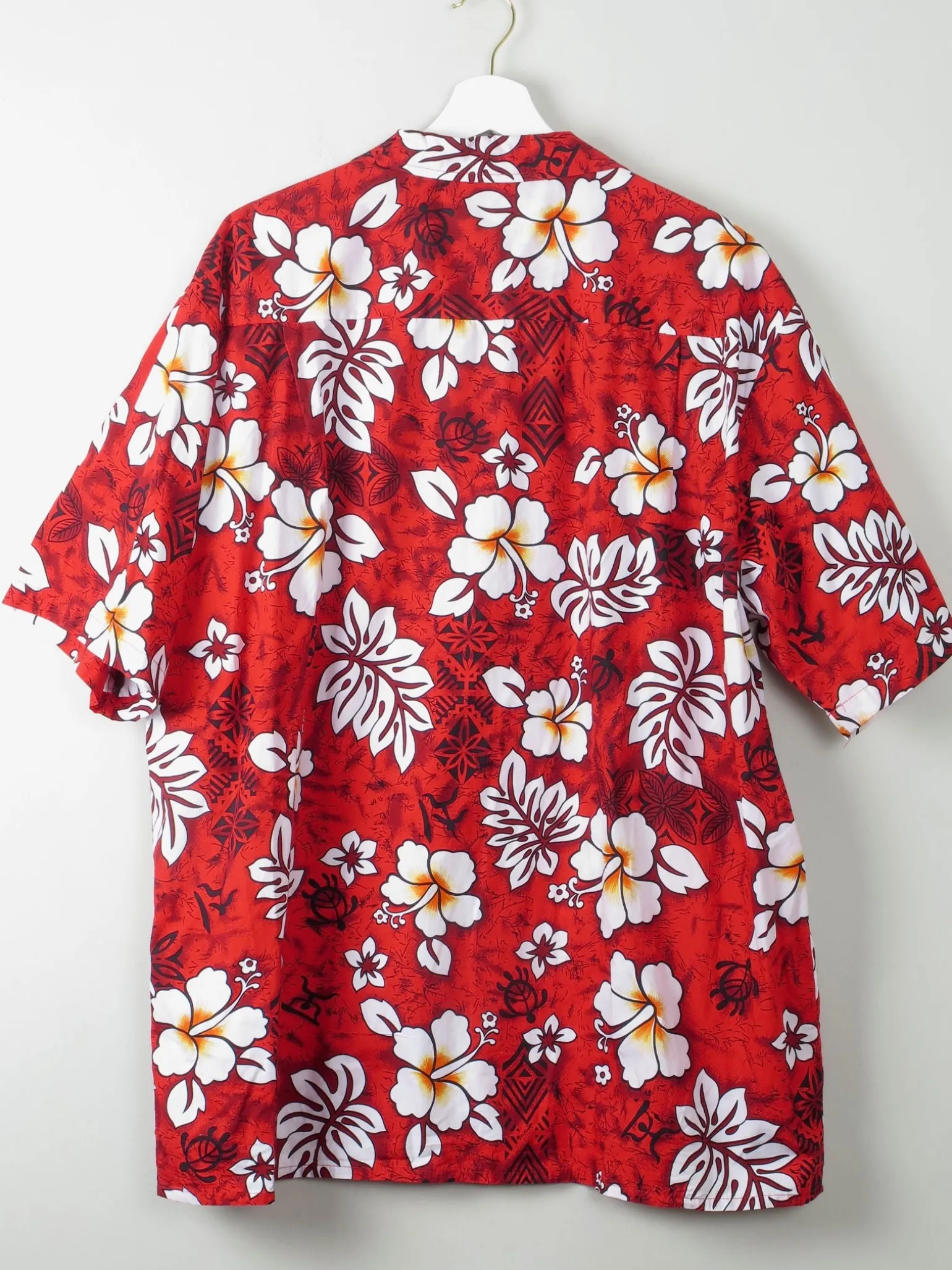 Men's Vintage Hawaiian Shirt Red XL