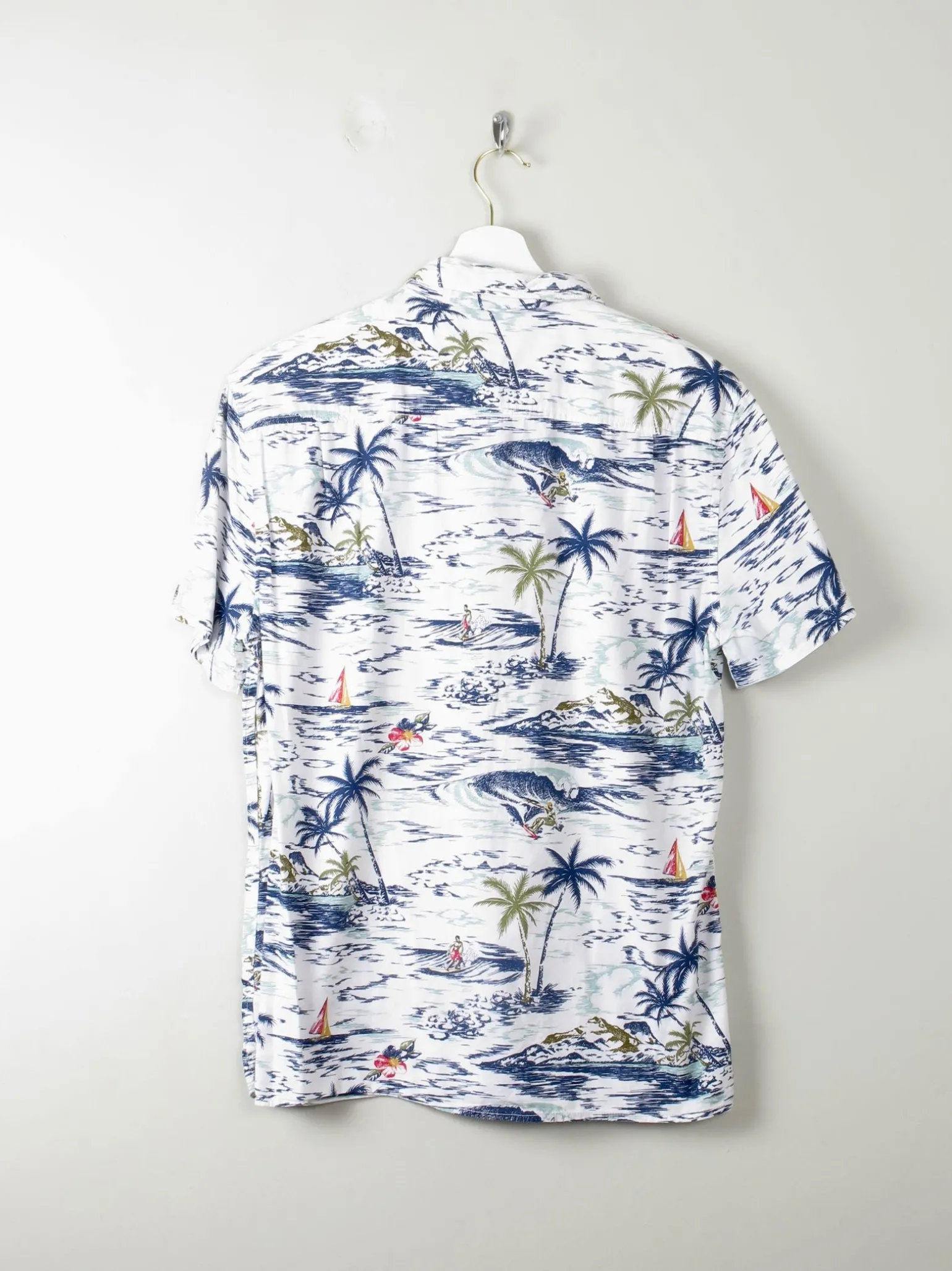 Men's Vintage Hawaiian Shirt Lucky Brand M