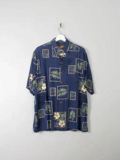 Men's Vintage Hawaiian Silk Shirt L