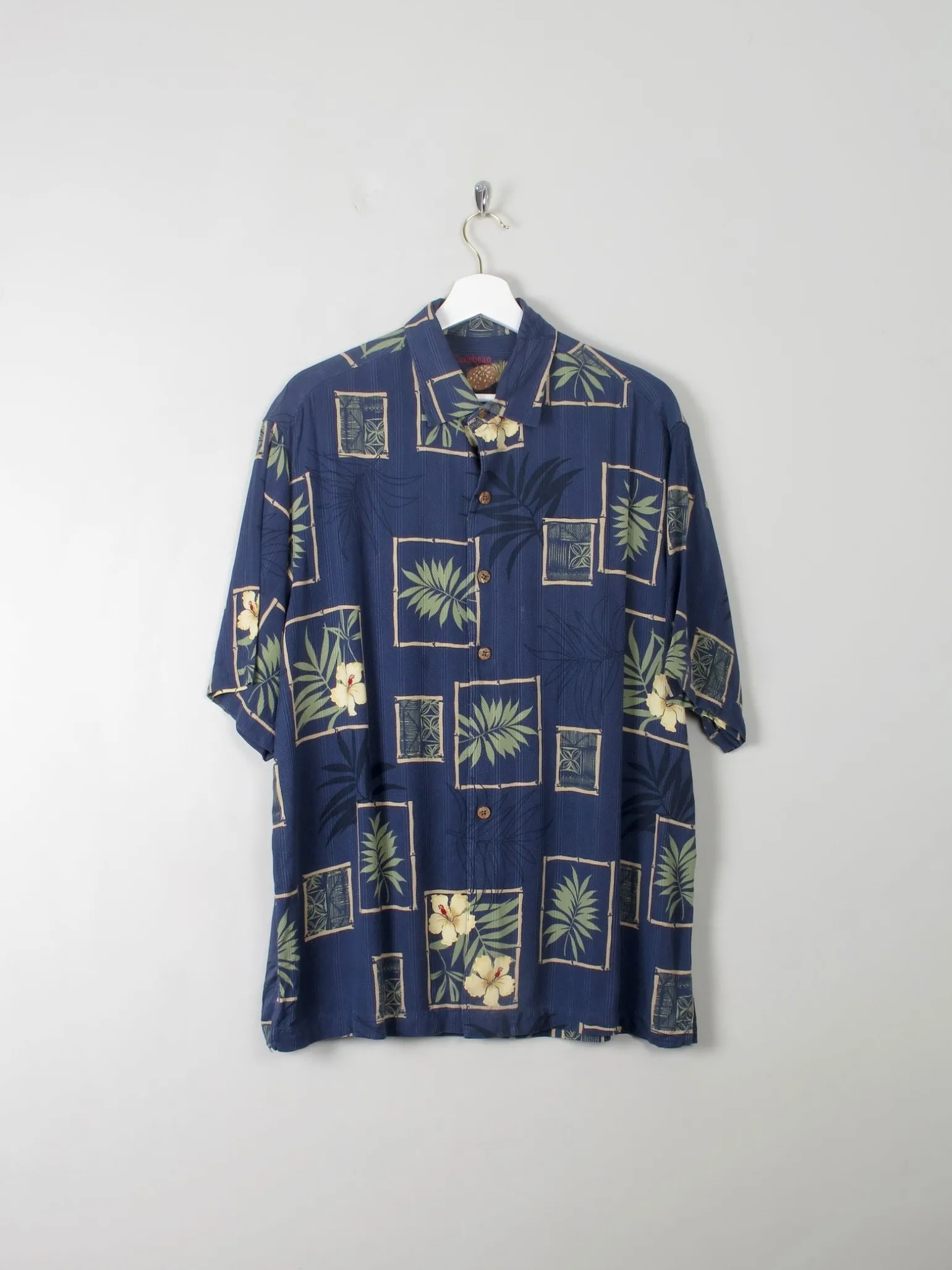Men's Vintage Hawaiian Silk Shirt L