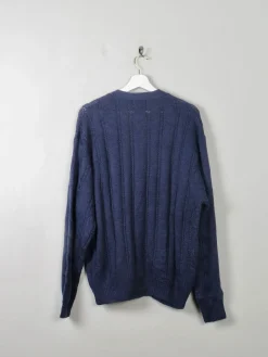 Men's Vintage Knitted Cardigan Blue L