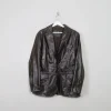 Men's Vintage Leather Dark Brown Jacket S