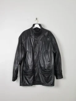 Men's Vintage Leather Jacket Black L