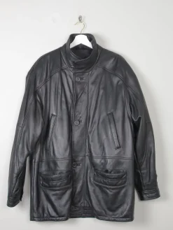 Men's Vintage Leather Jacket Black L
