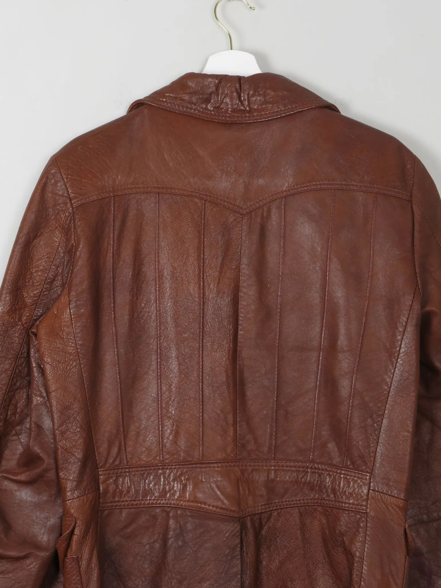 Men's Vintage Leather Jacket Rust S