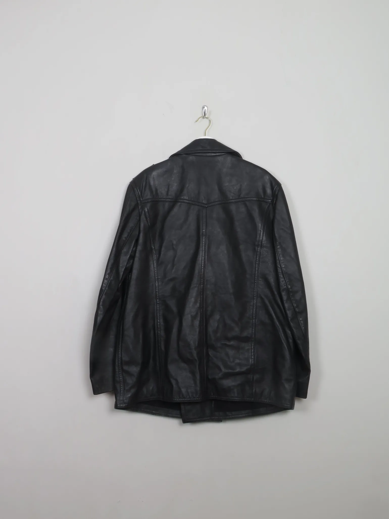 Men's Vintage Leather Police Jacket 44"/L