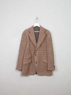 Men's Vintage Light Brown Heavy  Tweed Polo Ralph Lauren Jacket L/44