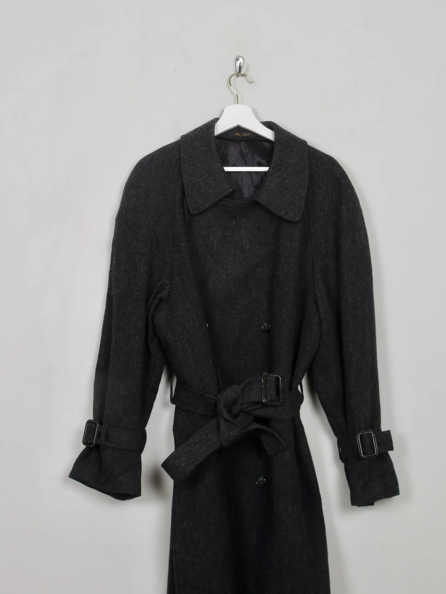 Men's Vintage London Fog Tweed Belted Coat 40"