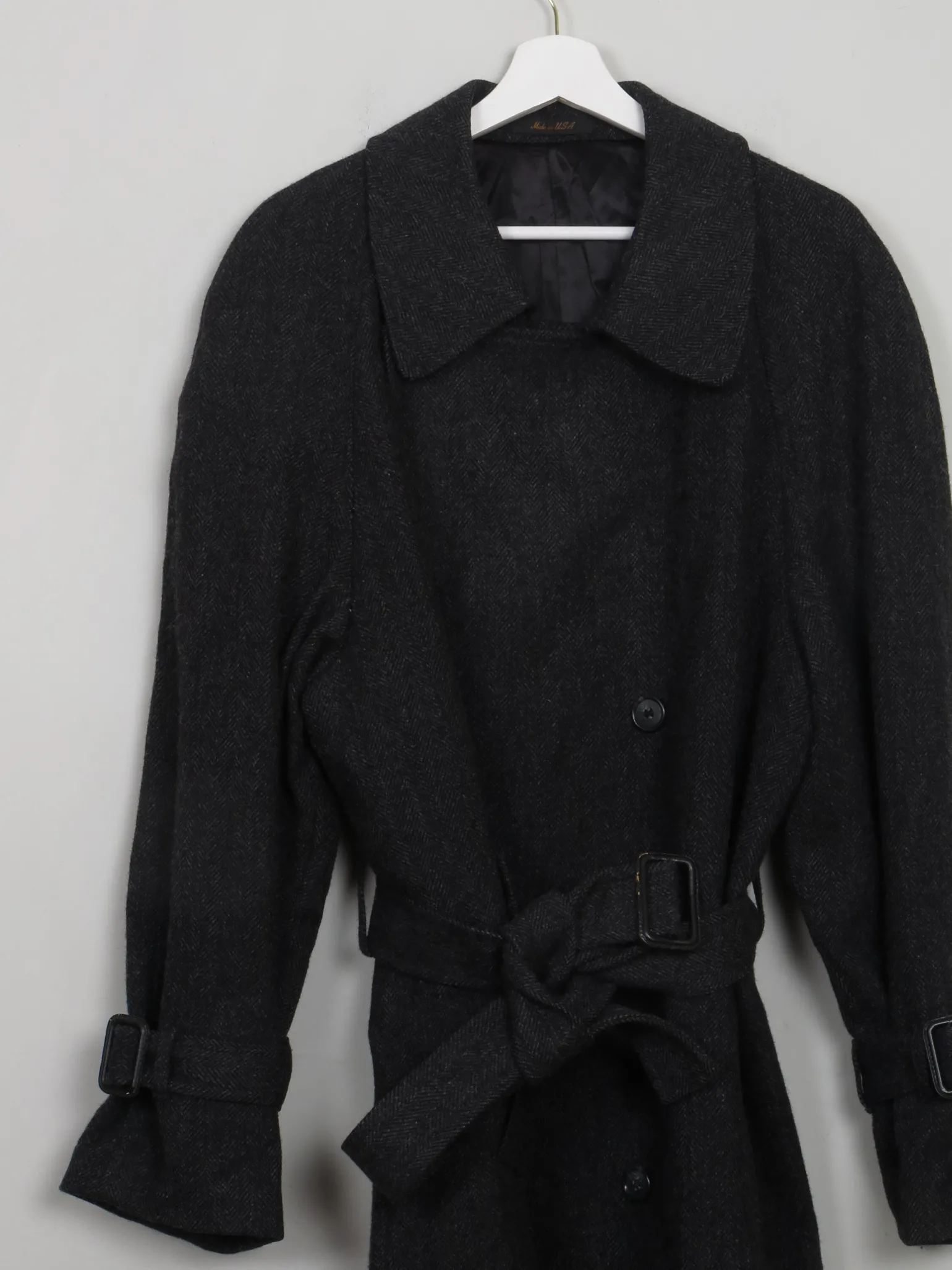 Men's Vintage London Fog Tweed Belted Coat 40"