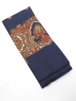 Men's Vintage Navy & Paisley Scarf