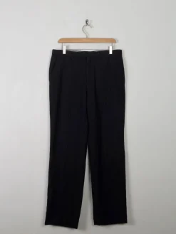 Men's Vintage Navy & White Pinstripe Wool Trousers 33"W 31" L
