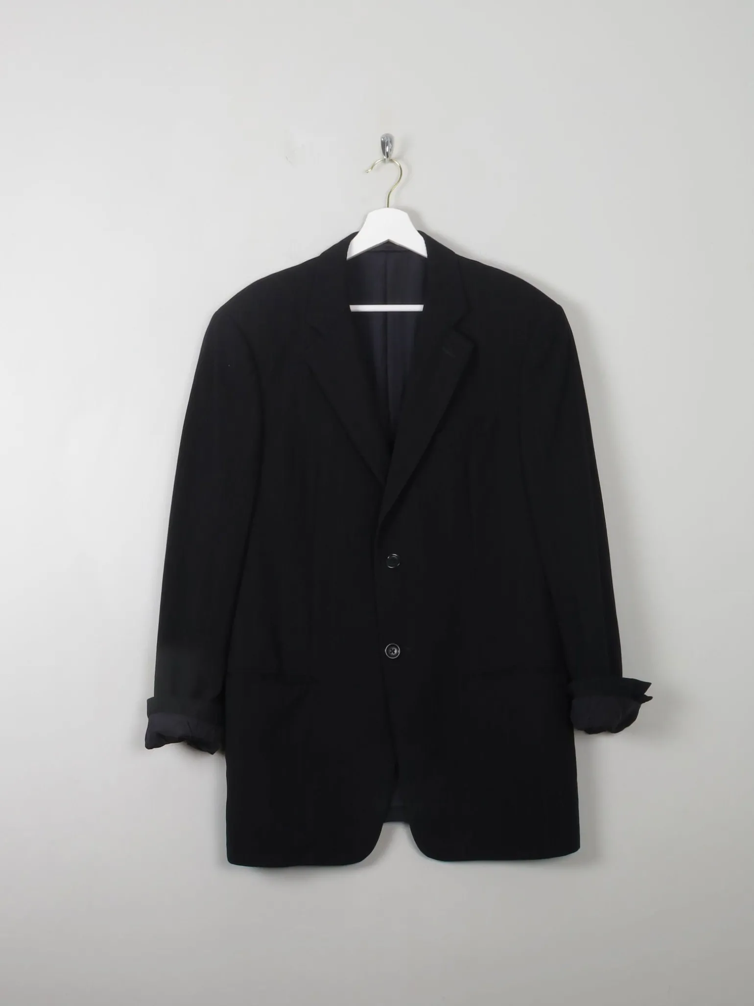 Men's Vintage Navy Armani Jacket Pinstripe 40"