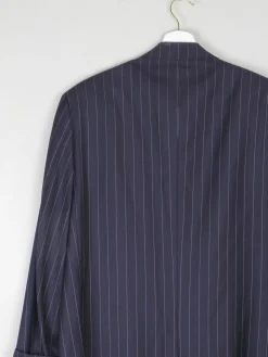 Men's Vintage Navy Pinstripe Tailored Vintage Jacket 42R