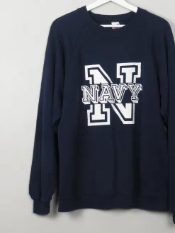 Men's Vintage Navy Sweatshirt L