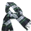 Men's Vintage Navy Tartan Wool Scarf