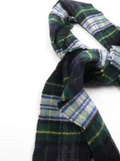 Men's Vintage Navy Tartan Wool Scarf
