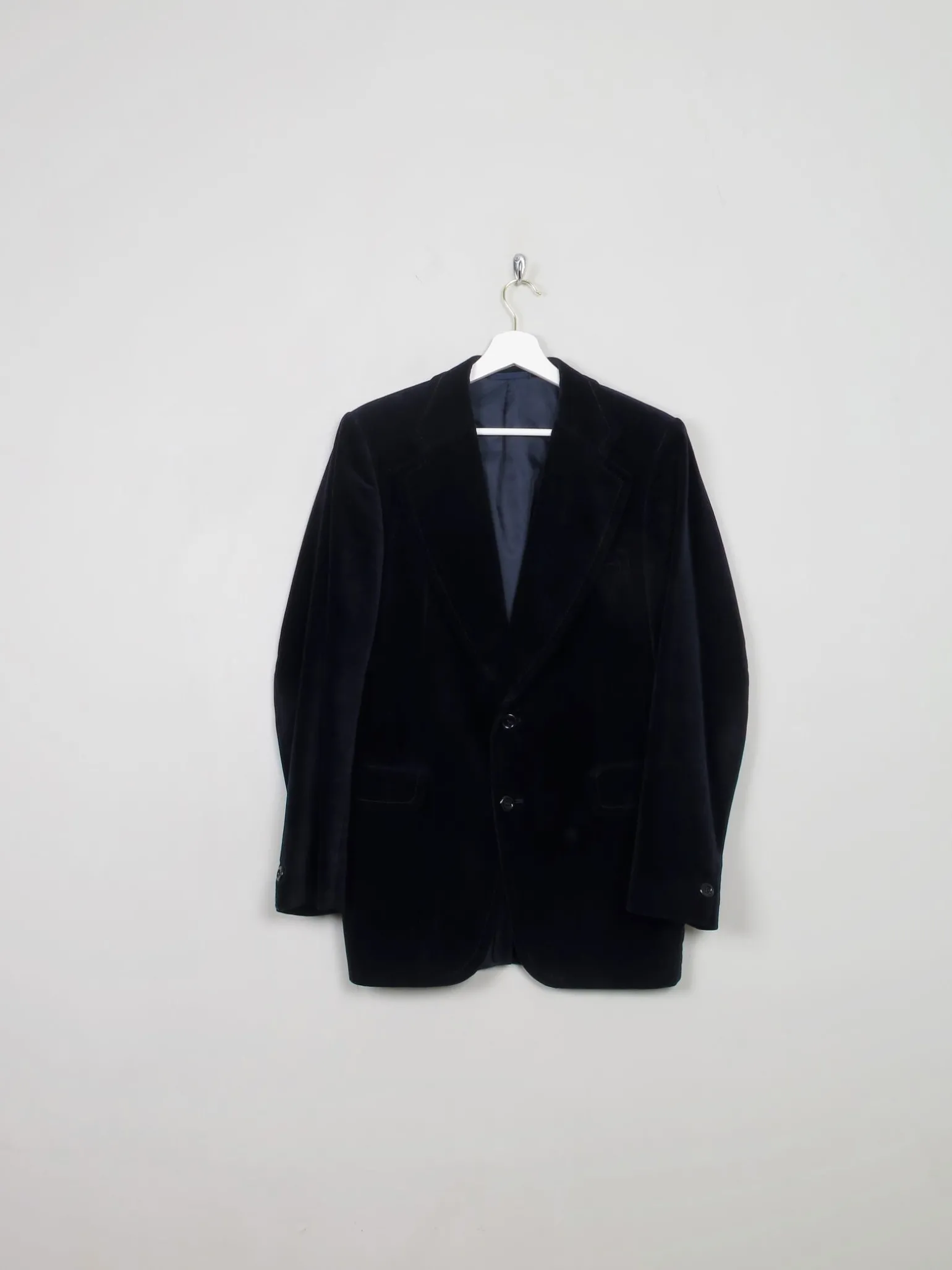 Men's Vintage Navy Velvet Jacket S/38
