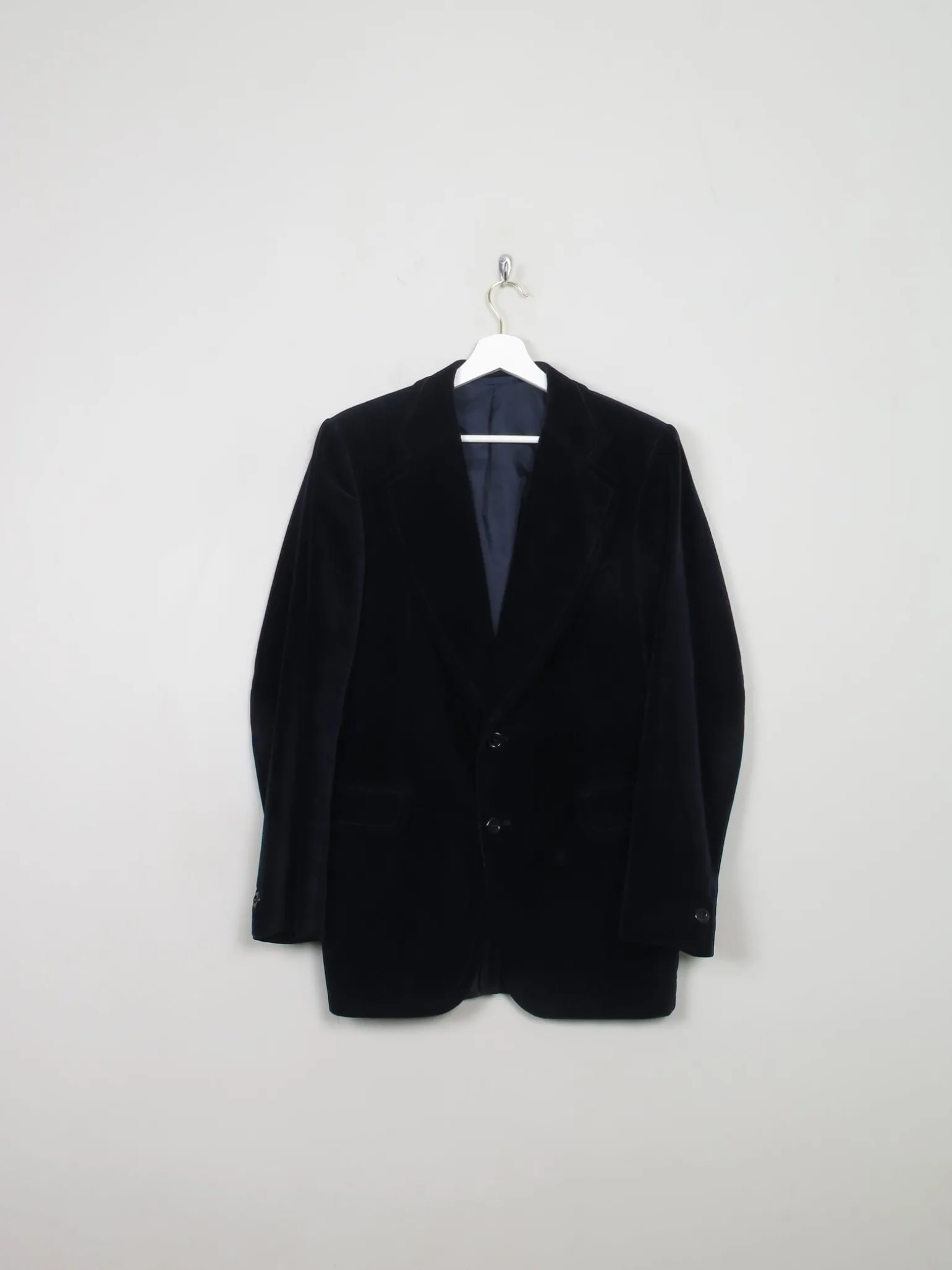 Men's Vintage Navy Velvet Jacket S/38