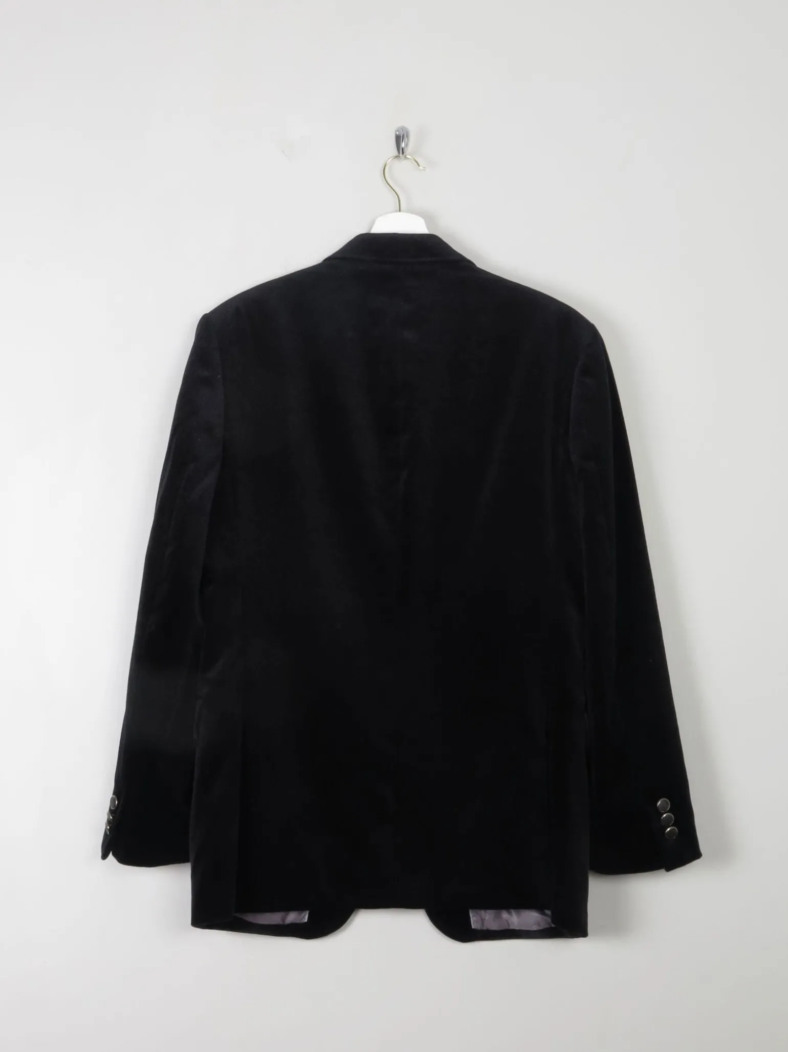 Men's Vintage Navy Velvet Jacket With Print 38/S