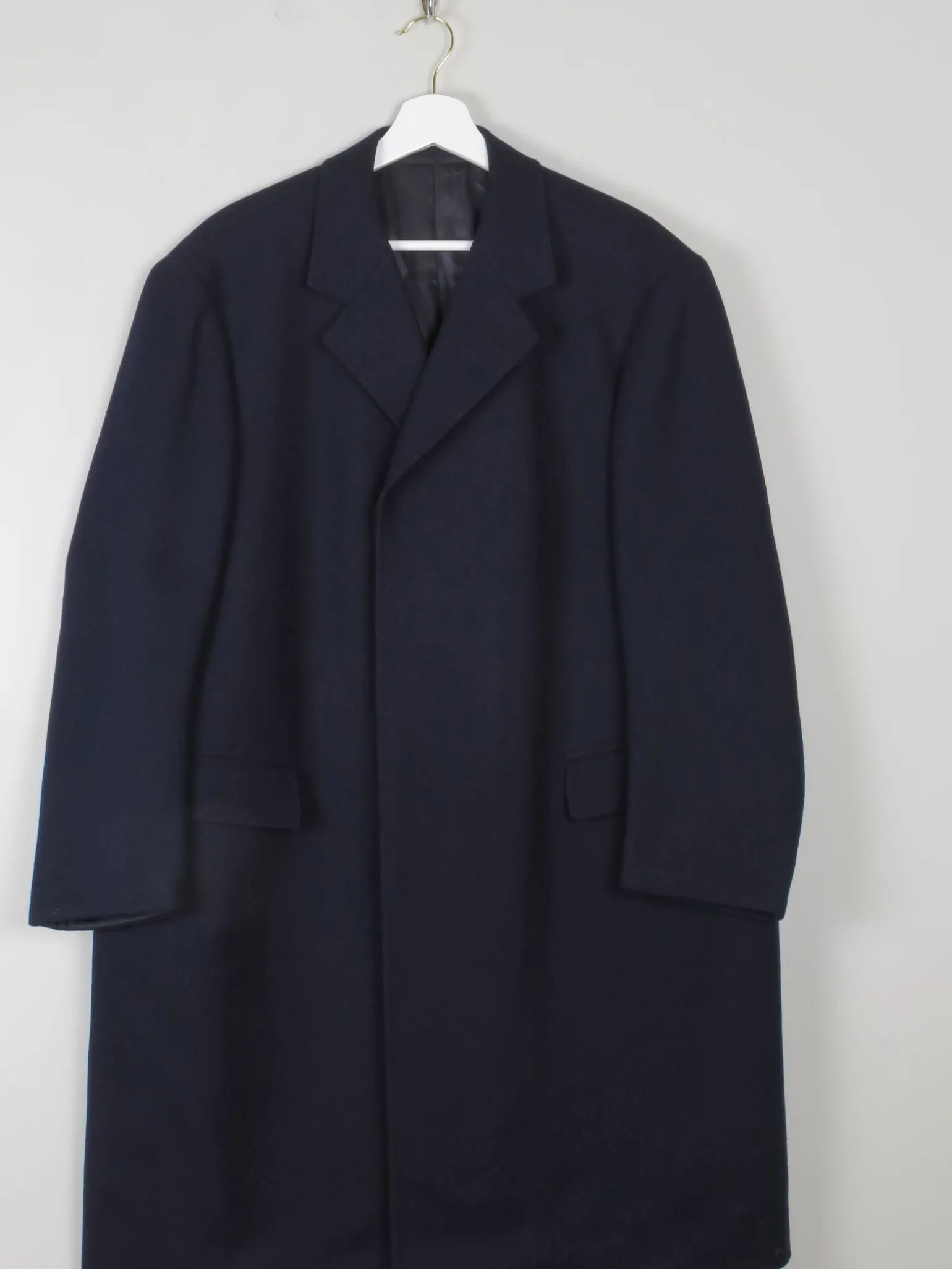 Men's Vintage Navy Wool Coat XL/XXL