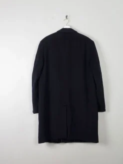 Men's Vintage Navy Wool Overcoat L/XL 44/46