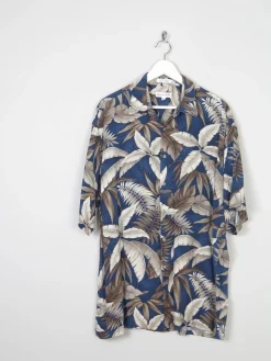 Men's Vintage Pierre Cardin Hawaiian Blue Shirt L