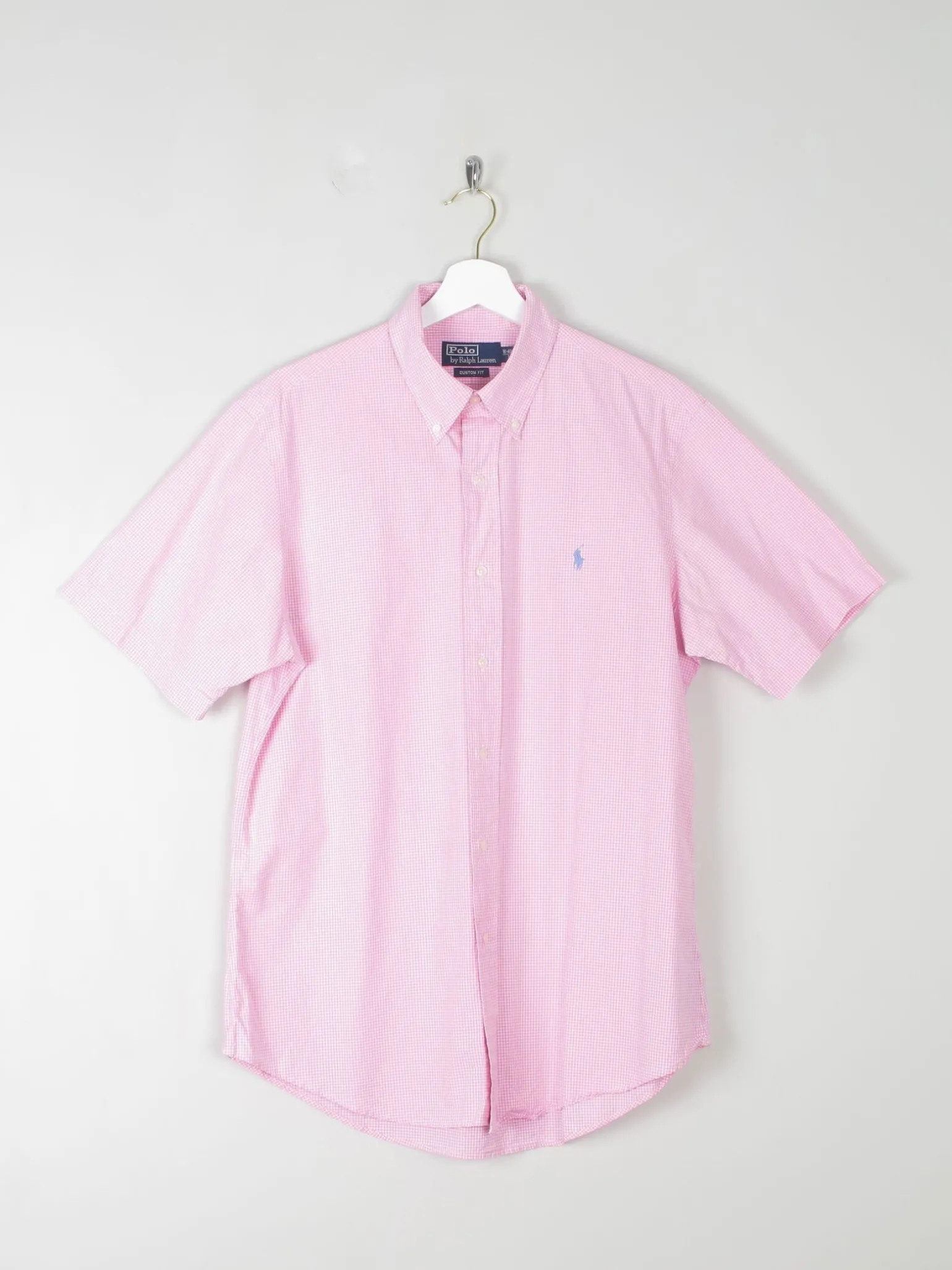 Men's Vintage Pink Check Ralph  Lauren Shirt L