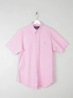 Men's Vintage Pink Check Ralph  Lauren Shirt L