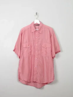 Men's Vintage Pink Silk Shirt XL