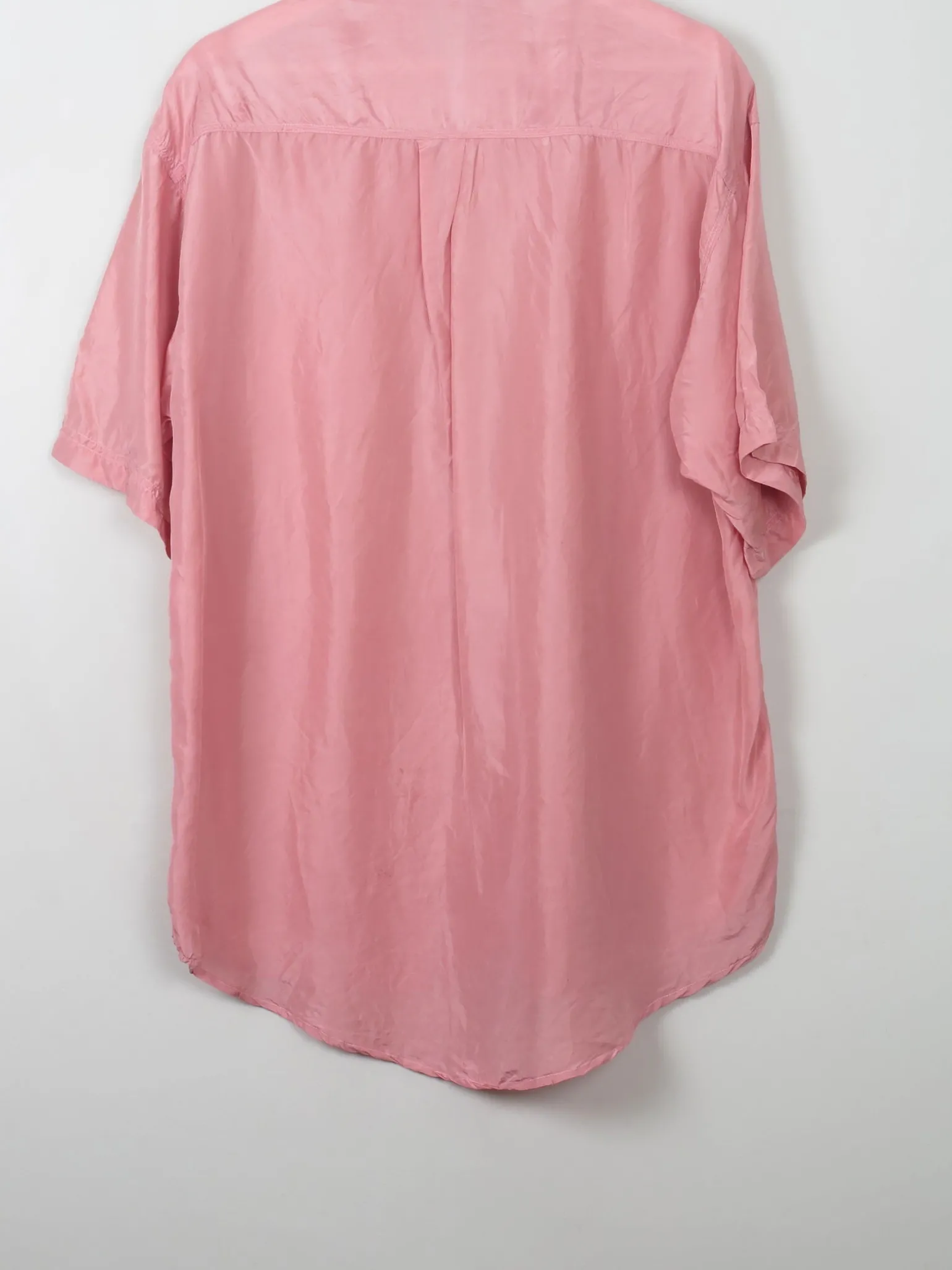 Men's Vintage Pink Silk Shirt XL