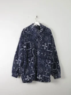 Men's Vintage Printed Fleece Pull-On Jacket XL