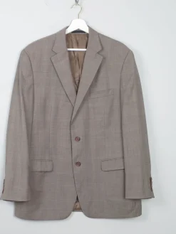 Men's Vintage Ralph Lauren Check Taupe Jacket L