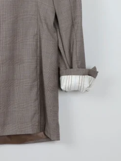 Men's Vintage Ralph Lauren Check Taupe Jacket L