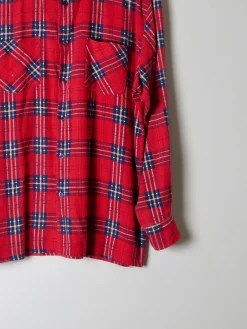 Men's Vintage Red Flannel Shirt S/M