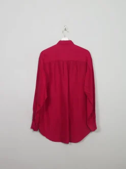 Men's Vintage Red Silk Shirt S