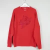 Men's Vintage Red Sweatshirt With Embroidered Logo L