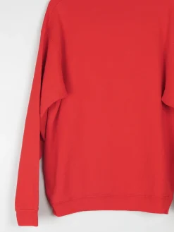 Men's Vintage Red Sweatshirt With Embroidered Logo L