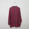 Men's Vintage Red Tartan Flannel Shirt XL